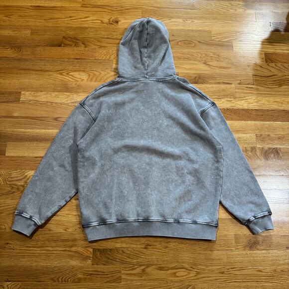 Boston Red Sox Heavy Metal Oversize Hoodie Mens M Washed Grey Sweatshirt NWT - Picture 5 of 6
